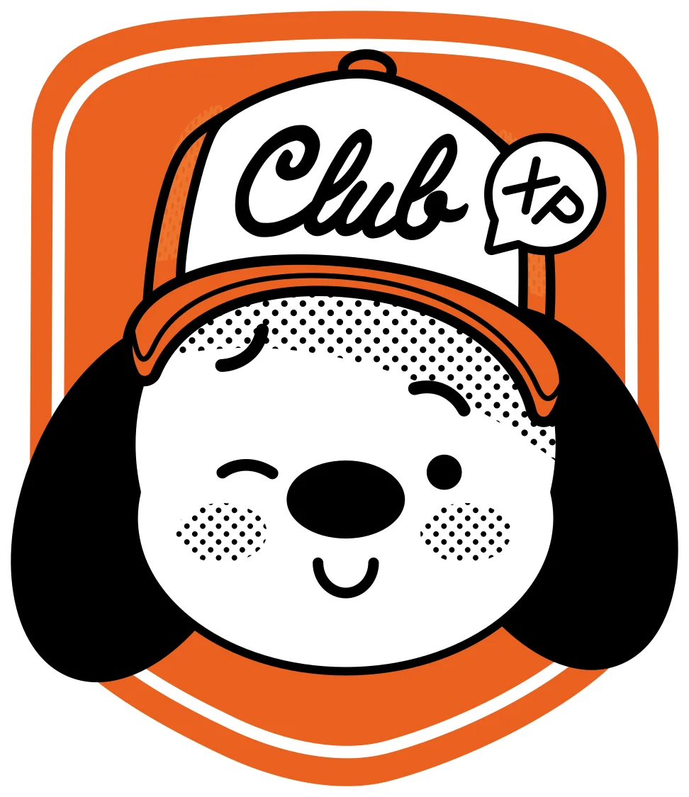 Mascote do Piticas Club dentro de um balão laranja